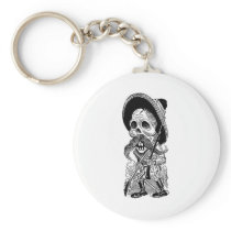 Zapatista  Calavera. c. early 1900's. Mexico. Keychains
