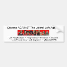 zazzle.jpg, citoyens CONTRE la gauche libérale A… Adhésifs Pour Voiture