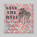 Zeb & Kenya Save the Date Damask Magnet magnets