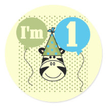 Zebra 1st Birthday Tshirts and Gifts Sticker
