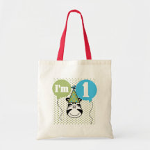 Zebra 1st Birthday Tshirts and Gifts Tote Bag