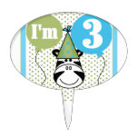 Zebra 3rd Birthday Cake Topper