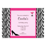 Zebra Adult Birthday Invitation (# INV 002)