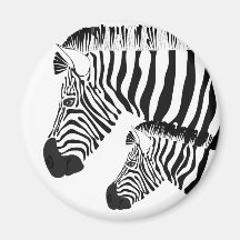 Zebra and baby refrigerator magnets