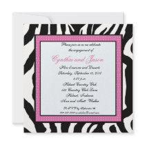 Zebra and Hot  pink -Engagement Party invitations
