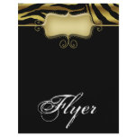 Zebra Animal Flyer Salon Spa Gold Black