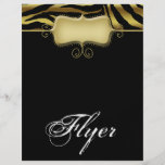 Zebra Animal Flyer Salon Spa Gold Black
