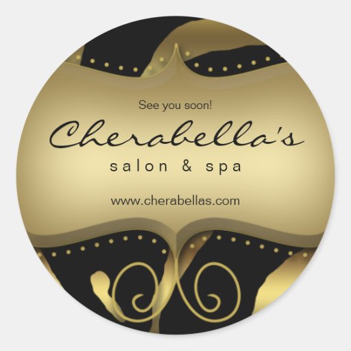 Zebra Animal Sticker Gold Salon Spa