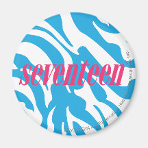 Zebra Aqua Refrigerator Magnets