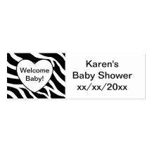 Zebra Baby Shower Business Cards
