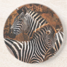 Zebra beverage pub coaster