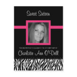 zebra; birthday invitation postcards