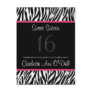 zebra; birthday invitation post cards