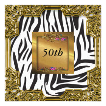 Zebra Birthday Party Invitations