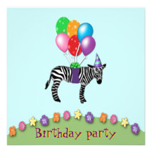 zebra birthday personalized invite