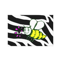 Zebra Bumble Bee Wrapped Canvas Gallery Wrap Canvas