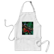 Zebra butterfly on Mexican flaming vine flower Aprons