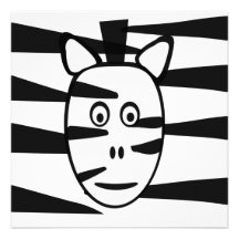 Zebra Children's Birthday Party Invitations
