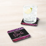 Zebra Coaster Pink Red Bachelorette Party Jeweller