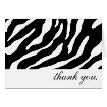 Zebra Deluxe Thank You Card (black and white)