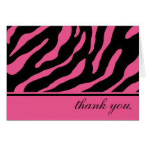Zebra Deluxe Thank You Card (hot pink)