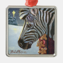 Zebra For Christmas Christmas Ornaments