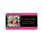 Zebra Frame Hot Pink PHOTO Return Address Label