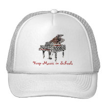 Zebra Grand Piano ~ Hat
