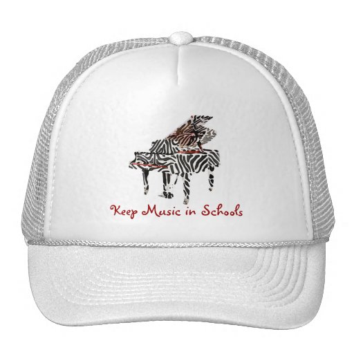 Zebra Grand Piano ~ Hat