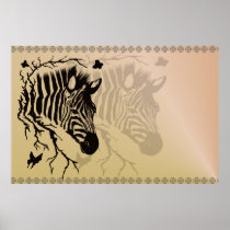 Zebra Head Design Poster