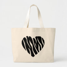 Zebra Heart Canvas Bags