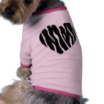 Zebra Heart Doggie Tee Shirt