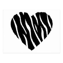 Zebra Heart Postcards