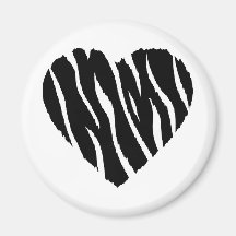 Zebra Heart Refrigerator Magnet