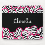 Zebra hearts mousepad