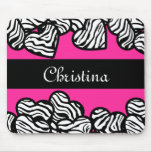 Zebra hearts mousepad