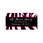 Zebra hot pink personalized address label
