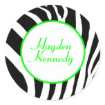 Zebra in Lime - Customized Sticker
