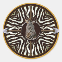 Zebra kaleidoscope mandela stickers