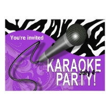 Zebra Karaoke Girls' Night Out Party Custom Announcement