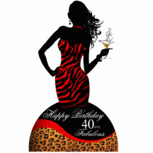 Zebra Leopard 40th Birthday Table Centerpiece Photo Cut Outs