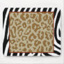 zebra leopard print red mouse mat
