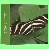 Zebra Longwing Butterfly Custom Binder binders