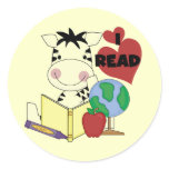 Zebra Love to Read Tshirts and Gifts Stickers
