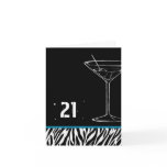 zebra martini birthday greeting cards