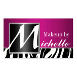 Zebra Monogram Makeup Artist Business Card Templates