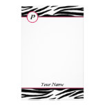 Zebra Monogram Stationery