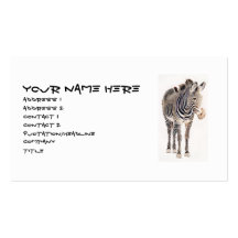 "Zebra Pair" Watercolor Wildlife Art Business Cards