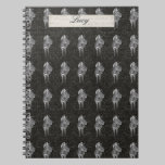 Zebra Patterns Black Personalized Notebook notebooks