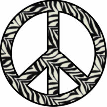 Zebra Peace Sign Photo Sculpture